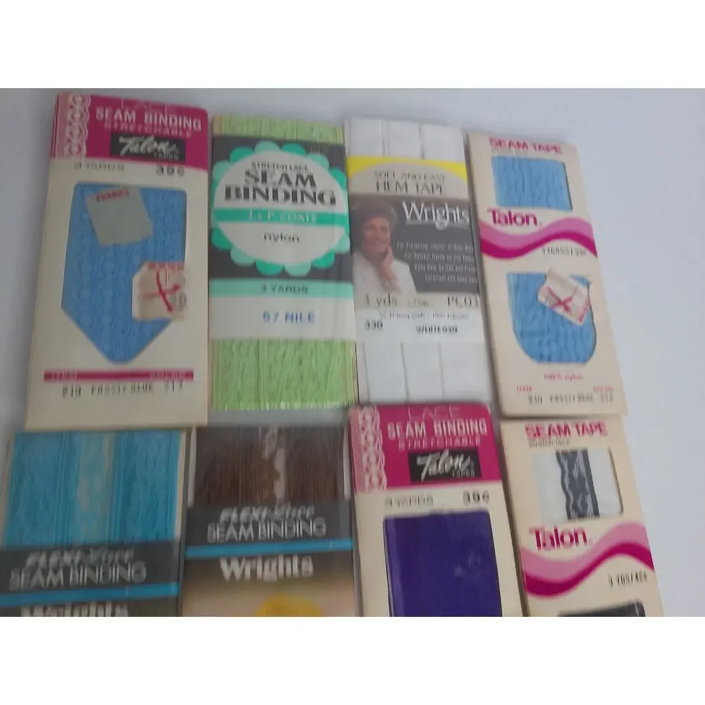 Vintage Talon Wrights Seam Binding Seam Tape Hem Tape Set Of 11